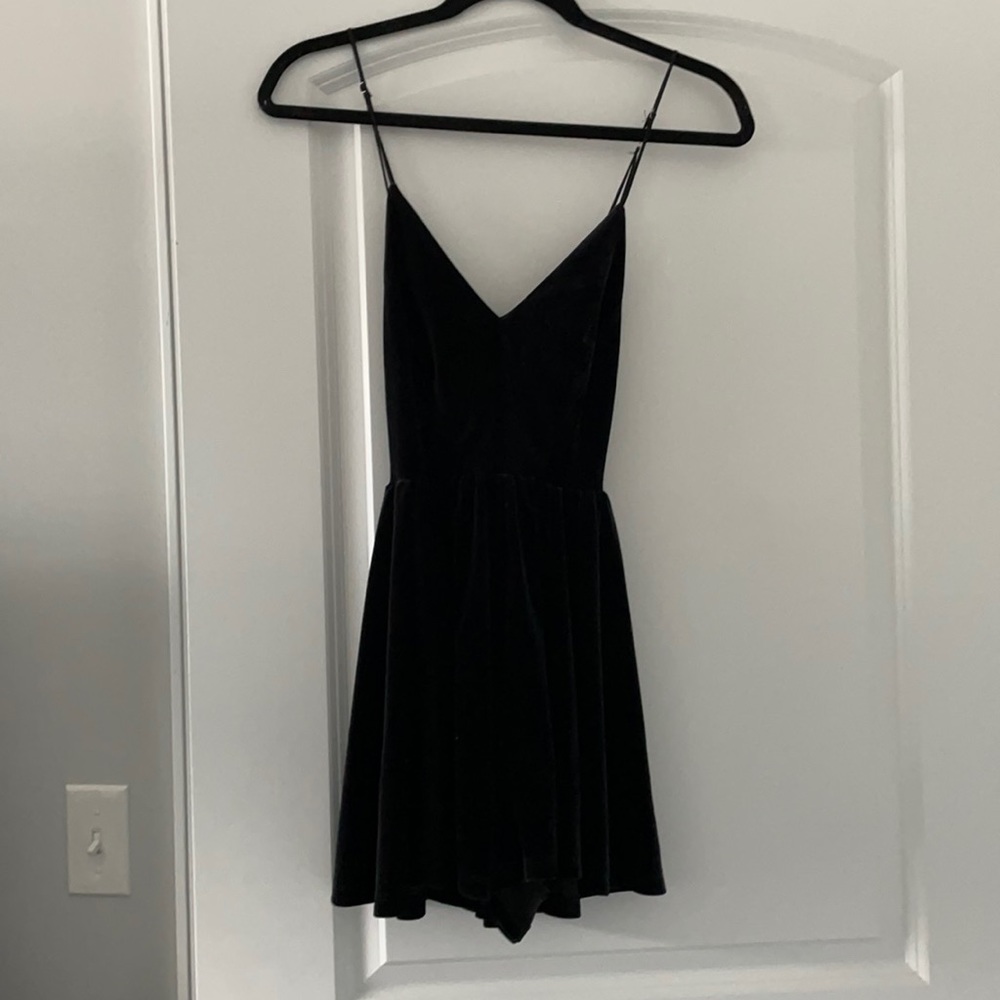 Black velvet romper